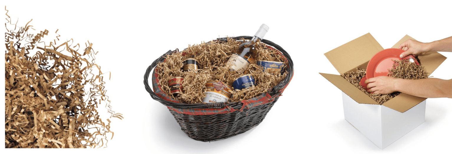 Crinkle cut shredded paper - fibres that present and protect products