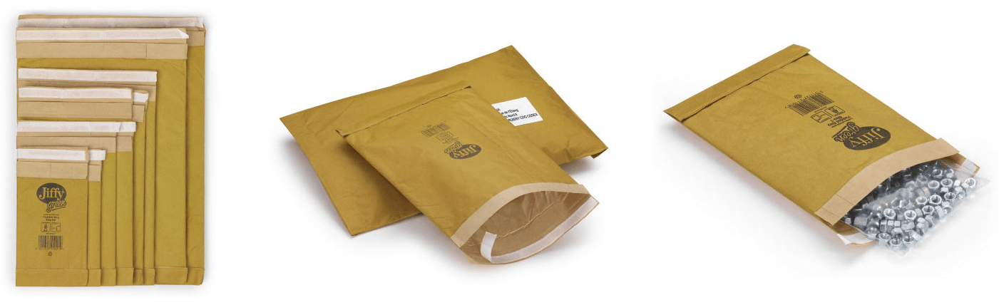 Padded, self-seal gold Jiffy Green bags - eco-friendly jiffy bags