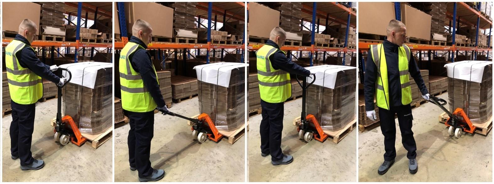How does a pallet truck work?