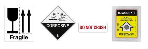 Range of chemical hazard packaging labels