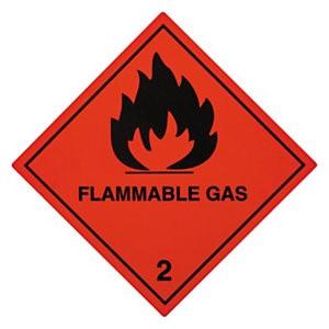 Flammable gas chemical hazard label