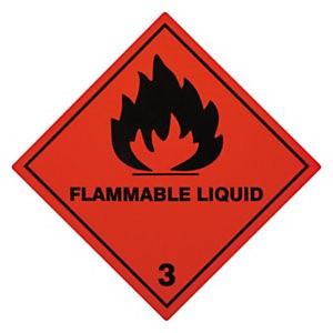 Flammable liquid chemical hazard label