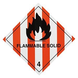 Flammable solid chemical hazard label