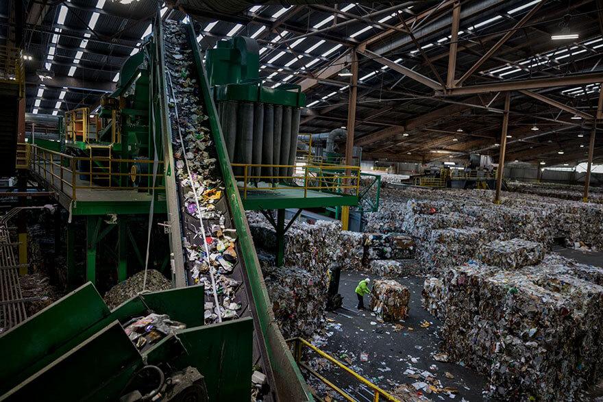 Recycling centre for plastics being recycled