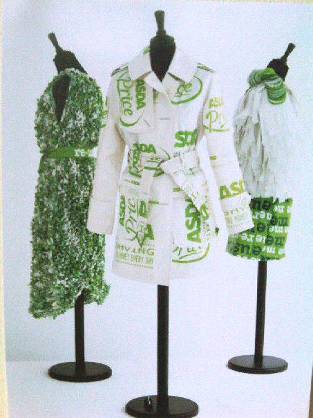 Clothes designed with carrier bags Clothes designed with carrier bags