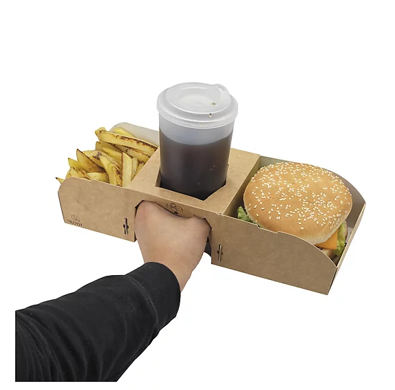 Flycup Dual Food & Drink Cardboard Meal Tray